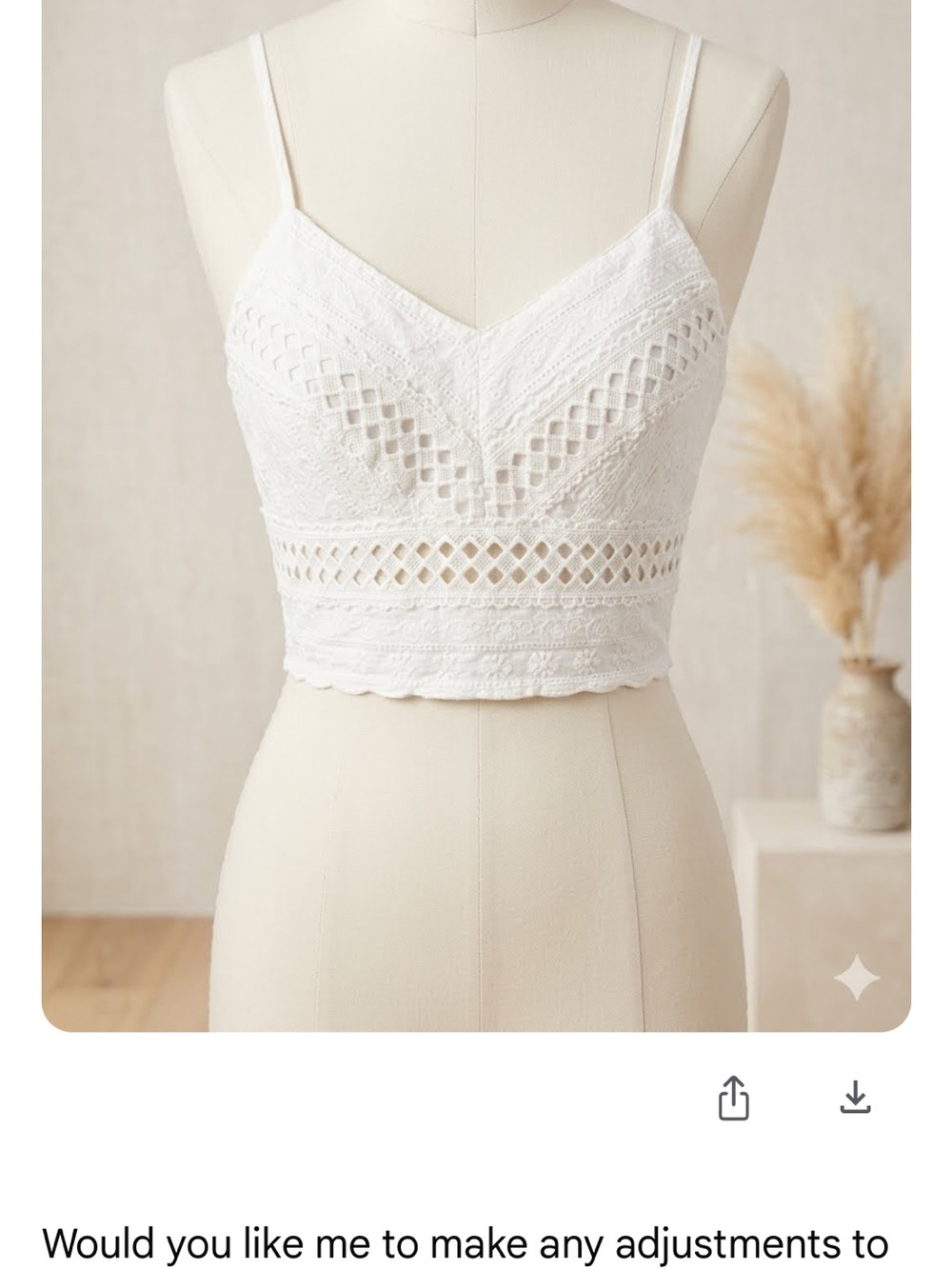 Rebellion White Crochet Lace V-Neck Crop Cami